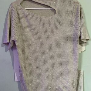 Sparkling Silver Short Sleeve Women's Top